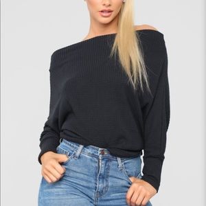 Fashion Nova Andi Long Sleeve Top - Black